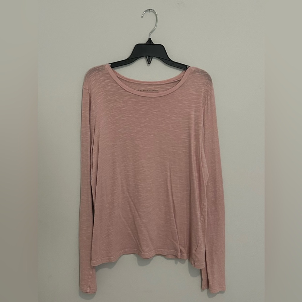 American Eagle Outfitters Dusty Rose Long Sleeve Tee